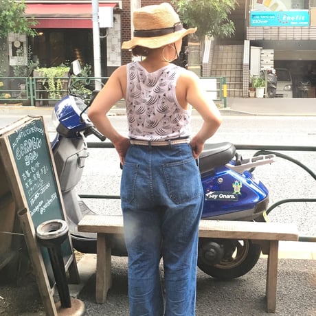 [USED]ハスキー柄リブタンクトップ