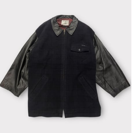 [USED] 袖leather✖️フリースボディJKT