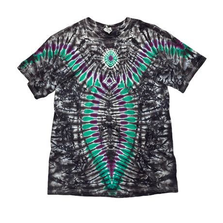 [USED] タイダイTee ！purple/green/black MIX