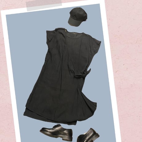 [USED] LINEN BLACK ワンピース🖤