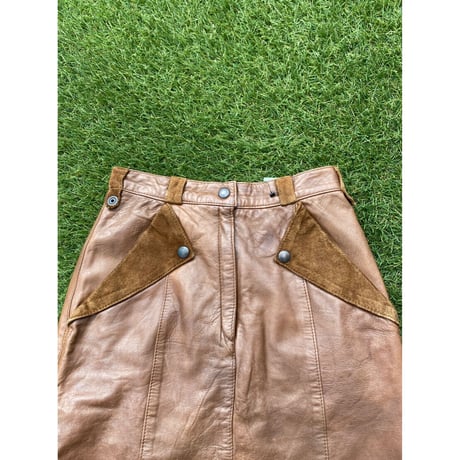 [USED] REAL レザースカート / BROWN