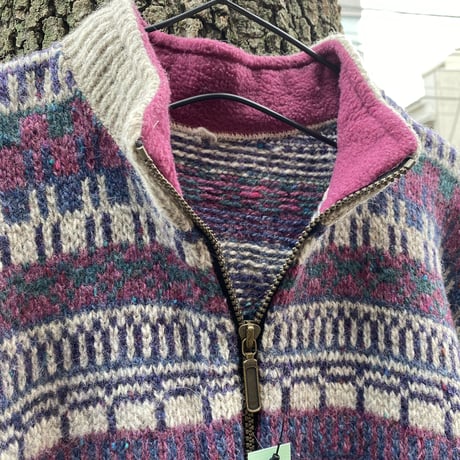 [USED] REI ノルディック柄ハーフZIPニット