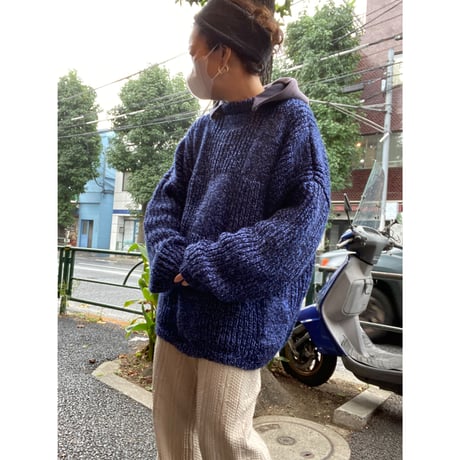 [USED] NAVY-MIX  ふかふかHANDニット