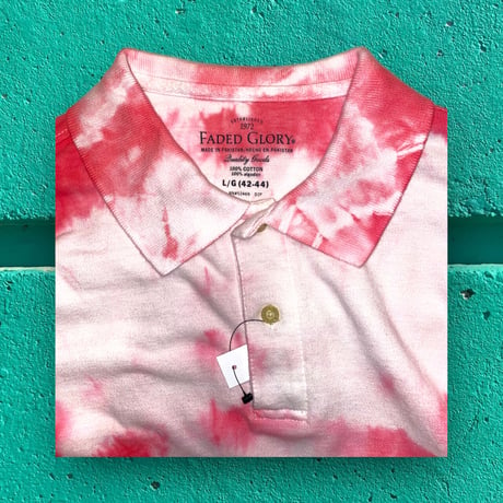 [USED] pink タイダイ BIG ポロシャツ