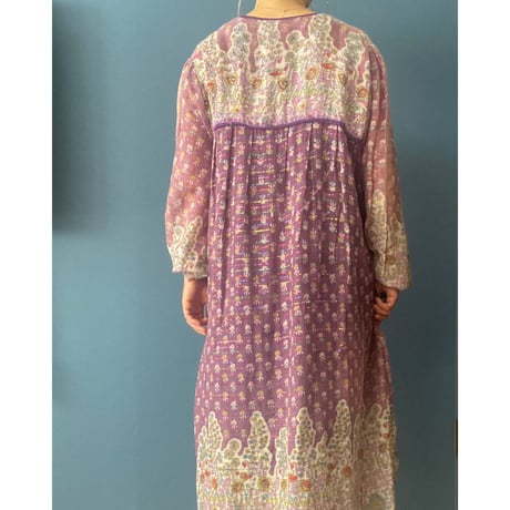 [USED]  vintage インド綿ワンピース