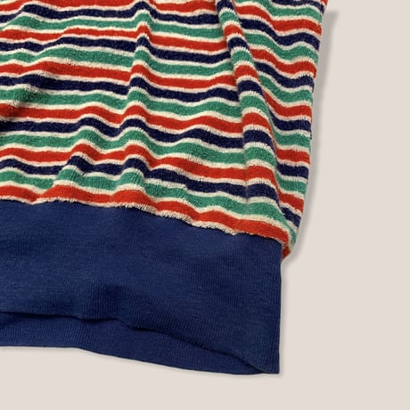 [USED] 襟付きパイルボーダーTOPS♡