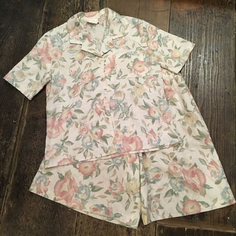 [USED] 花柄 麻SET UP