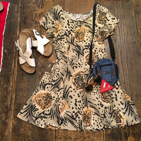 [USED] TIGER柄 リブワンピース