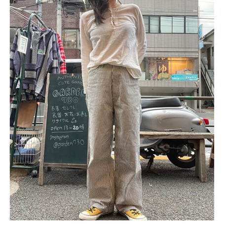 [USED] ”WESTOVERALLS"ストライプDENIM PANTS