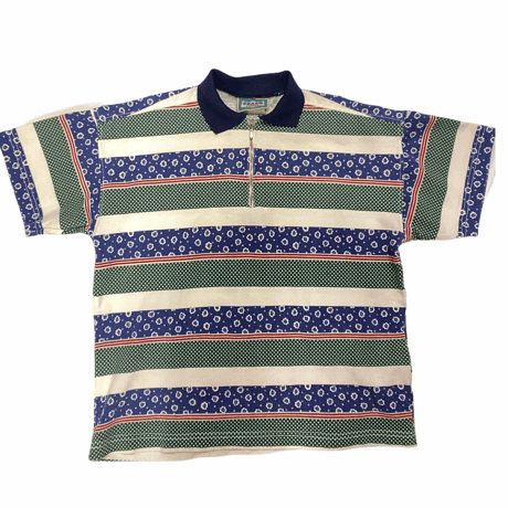 [USED] フラワー🌼ボーダーポロシャツ