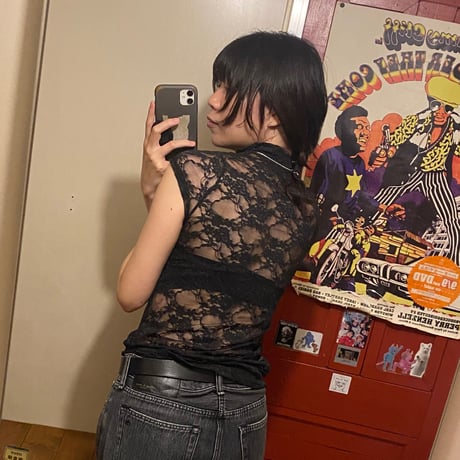 [USED] Black lace ハイネックTOPS