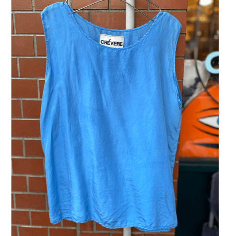[USED] 100％silk ノースリーブトップス(blue)