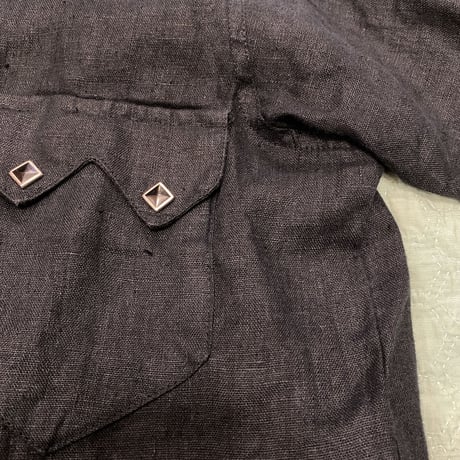 [USED] "Rockmount" リネンウエスタンシャツ(BLACK)