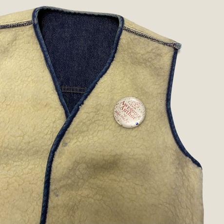 [USED] Sears "ROEBUCKS" ボアデニムVEST♡