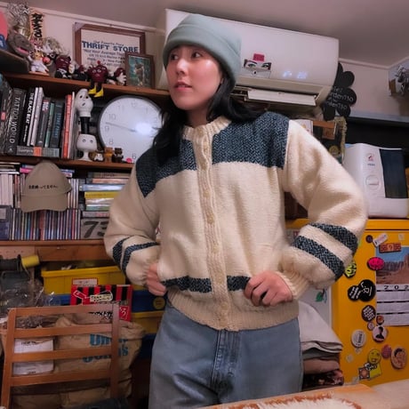 [USED] vintage♡WOOL KNIT JKT