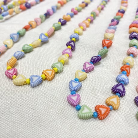 [SELECT] ラムネみたいなハートのビーズnecklace