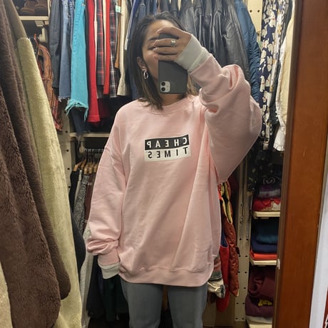 [CHEAP TIME$] "YING YANG" CREW SWEAT PINK