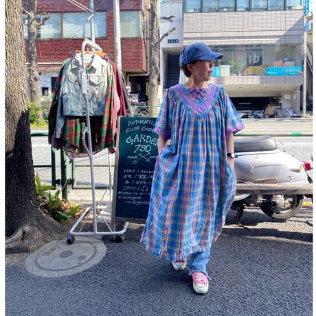 [USED]  タータンチェック柄ロングワンピース