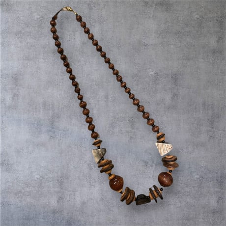 [USED] African wood ビーズネックレス