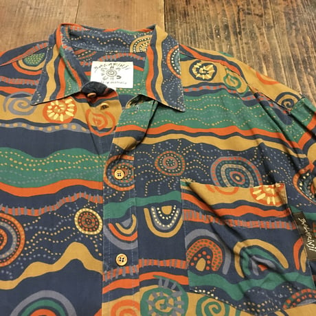 [USED] 民族柄 レーヨンシャツ