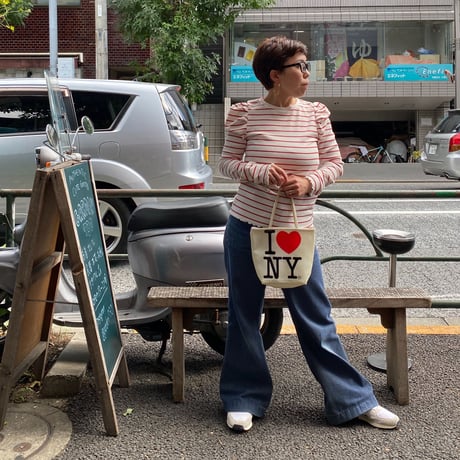 [USED]   パフスリーブ❤️リブトップス