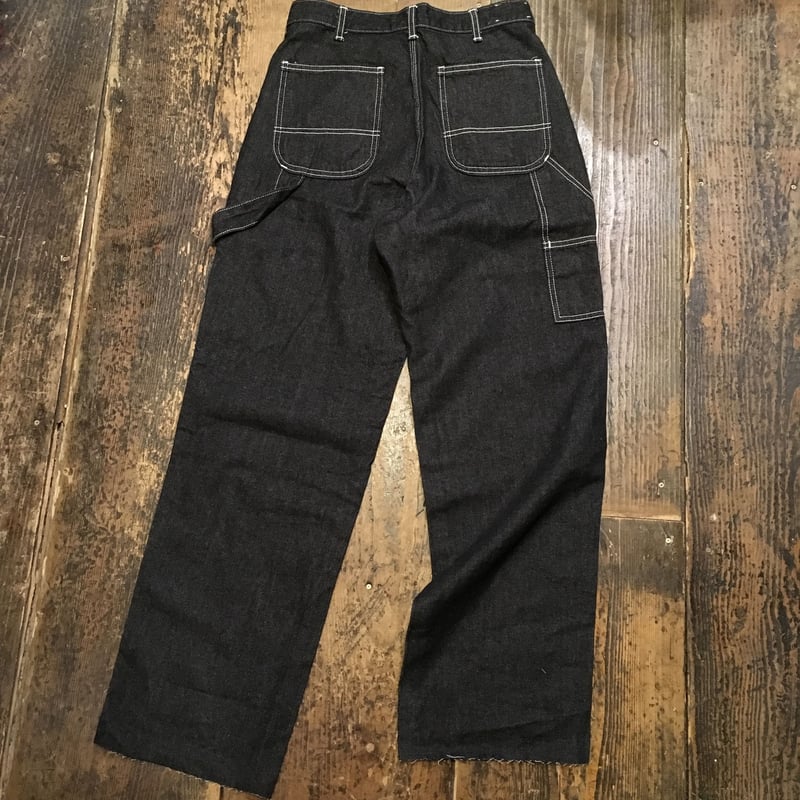 SD デニムペインターパンツ　ブラック　ウォッシュ USED] ステッチ入りブラックデニムペインターパンツ | garden730