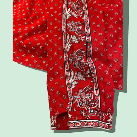 [USED] 70's RED ペイズリー柄シャツ