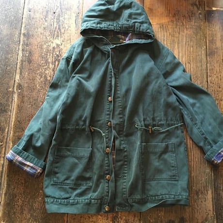 [USED]  GREEN × CHECK の デニムコート