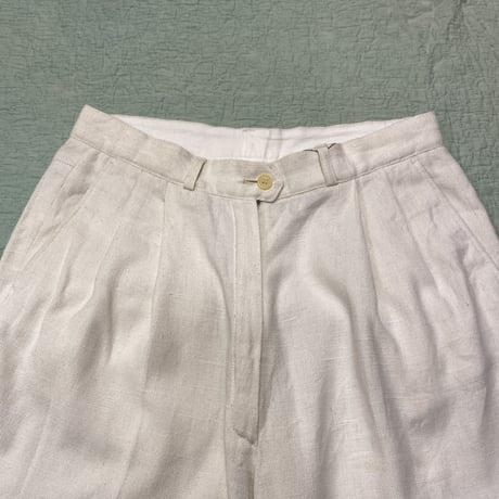 [USED] LINEN TUCK PANTS！