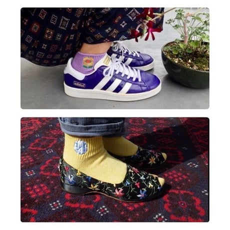 [MY LOADS ARE LIGHT] Ladys SOCKS "Clouds & Flower"
