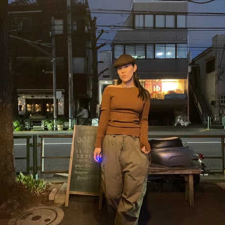 [USED]Jane Smith brown タイトストレッチトップス
