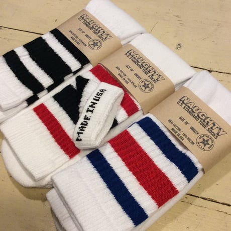 [Naughty] ロゴ入り STRIPED TUBE SOCKS