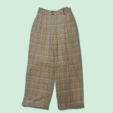 [USED] vintage シルク混 タックパンツ