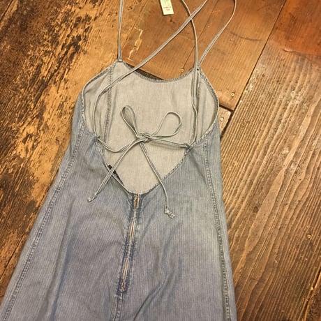 [USED]  RALPH LAURENレースアップデニムワンピース