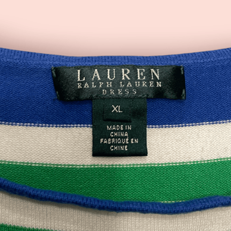 [USED] RalphLaurenマルチボーダーワンピース💚💙