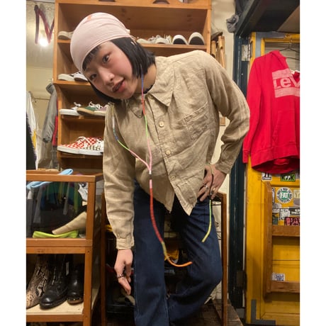 [USED]JAPANアンティーク! LINENシャツ