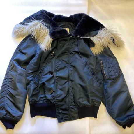 [USED]  OLD N-2B JKT made in USA.  NAVY