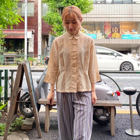 [USED] BEIGE CHINA BLOUSE♡