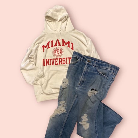 [USED] 80's Champion 染み込みプリントPARKA❣️