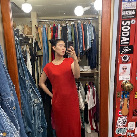 [USED] Linen x Rayon Red one-piece❤️