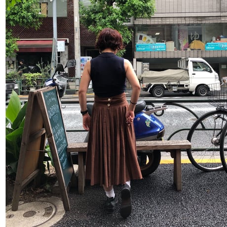 [USED]VIntageかすり柄ロングスカート