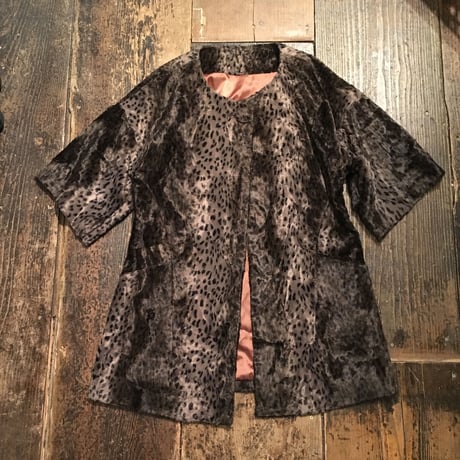 [USED] レオパード柄 fakefur short sleeve JKT