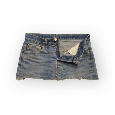 [USED]levis 501"XX" CUT OFF DENIM MINI SKIRT W32