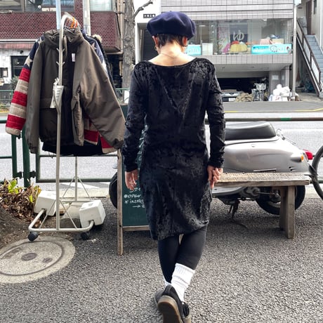 [USED]ベロアBLACKタイトワンピース🖤