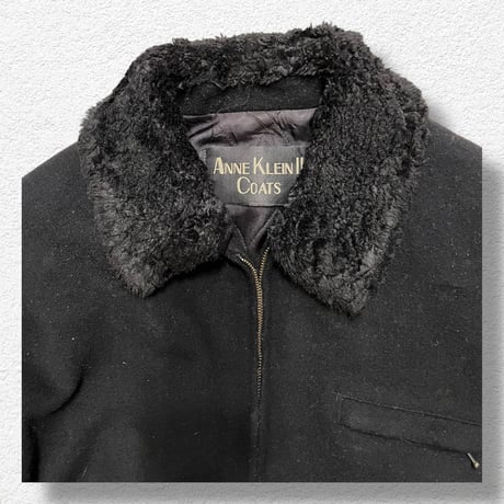 [USED]ボア襟 BLACK WOOL コート　JKT