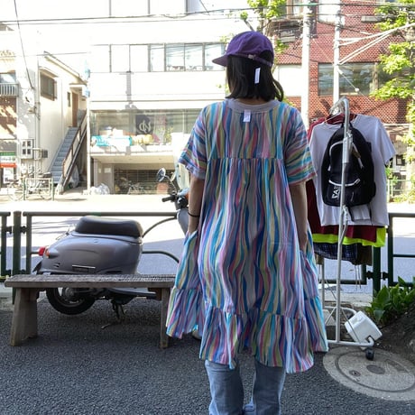 [USED]サマーカラーストライプワンピース