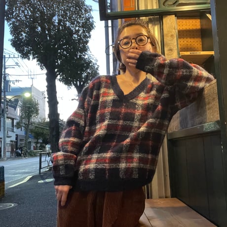 [USED]”Northern Reflections”チェックKNIT