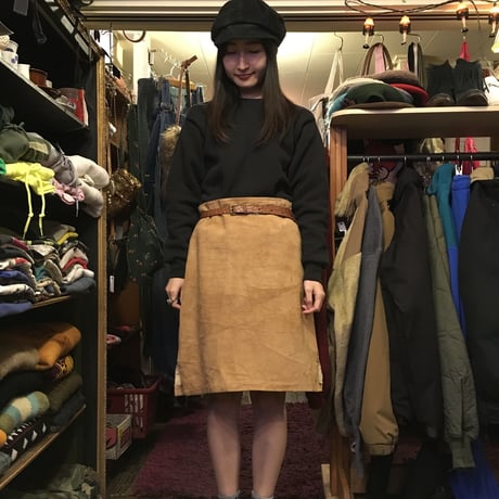 [USED] Real  Leather PACH WORK スカート