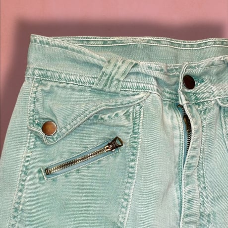 [USED]  70’s mint color フレア デニム pants