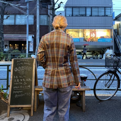 [USED] VINTAGE CHECK POLY JACKET！